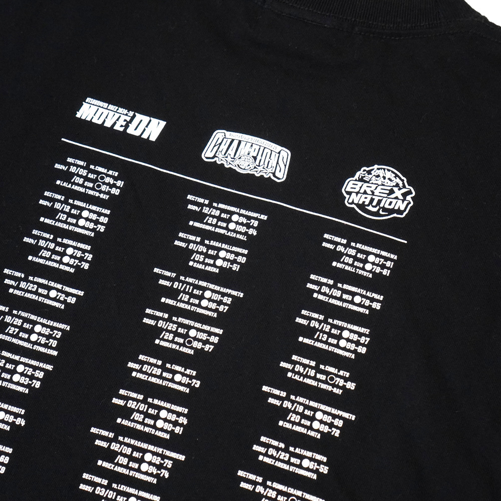 《第1次受付 6/2(月)18:00～ 6/8(日)23:59》【予約販売】BREX B.LEAGUE 2024-25 チャンピオン Tシャツ 詳細画像 ブラック 5